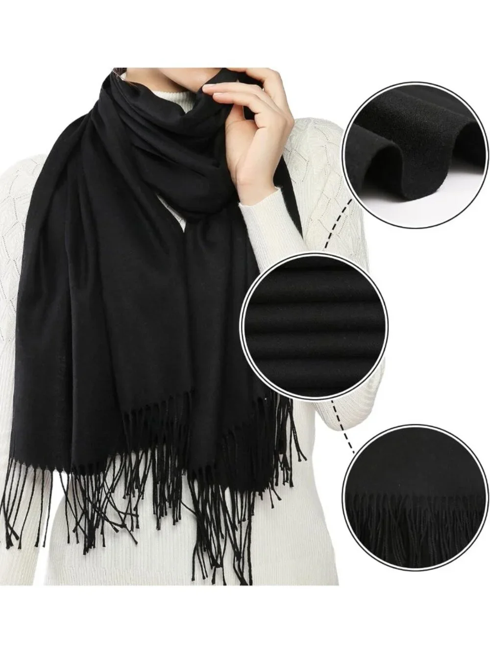 Elegant Pashmina Shawl Wrap for Bridesmaid, Evening Dress, Winter Warmth, Large